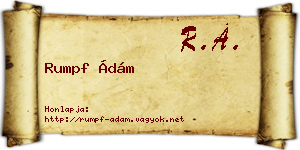 Rumpf Ádám névjegykártya